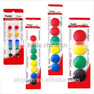 15/20/30/40mm Plastic Color Magnet Button/colored whiteboard magnet