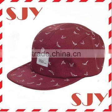 wholesale korean 5 panel flat brim design your own snapback hat