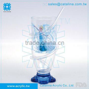 Acrylic 6oz STAR SHAPE BOTTOM TUMBLER WITH STRAW