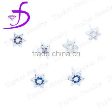 Star shape CZ silver925 stud earring