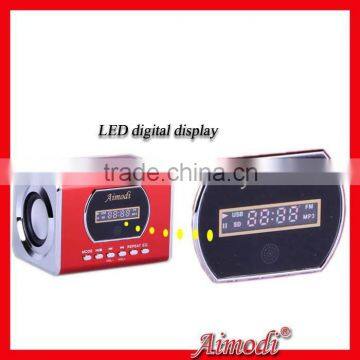 promotional mini led speaker, fm radio speaker with remotal control