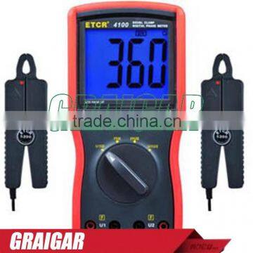 2013 Best Quality High Accuracy and Stability Phase Meter ETCR4100 Double Clamp Digital Phase Meter