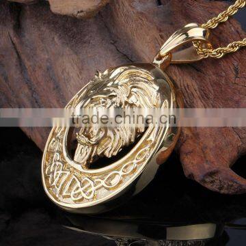 2015 New Design High Polish Animal Head Gold Coin Pendant photo-6