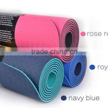 4mm TPE eco friendly anti slip yoga mat with carry strap easy washable sport mat manufacturer