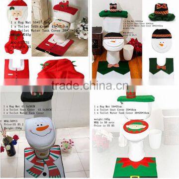 Christmas Ornament Christmas Decoration 3 PIECE CHRISTMAS ELF TOILET SEAT COVER AND RUG BATHROOM SET