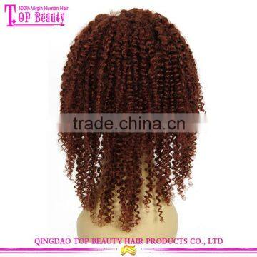 Kinky Curly Color 30 7a Unprocessed Brazilian Human Hair Lace Front Wigs For Black Women photo-2