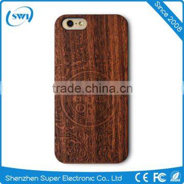 China supplier engraved custom Wood back cover case for iphone 6
