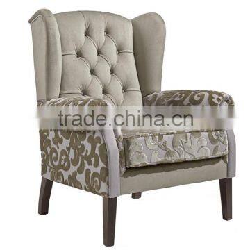 Modern hotel furniture bottom Tufted single seat sofa high back chair armchair