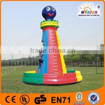 EN14960 0.55mm PVC 8m high safe amusement equipment inflatable outdoor climbing wall