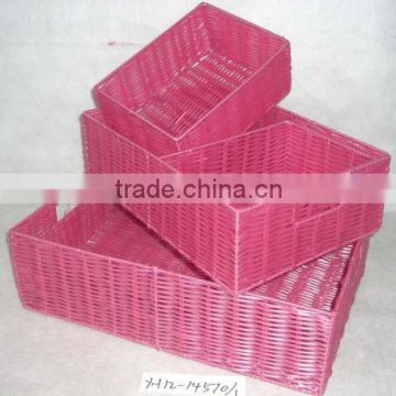 PE pipe woven storage basket for food or promotion