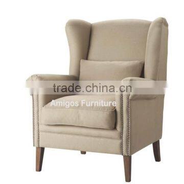 fabric wing chair