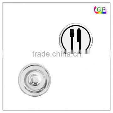 Custom metal Western food Sign snap button for bracelet