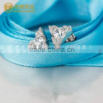 Fashion Geometric Figure Sterling Silver Gemstone Stud Earrings for Stylish Women photo-2