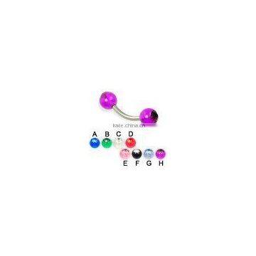 Crystal acrylic ball eyebrow rings body piercing jewelry