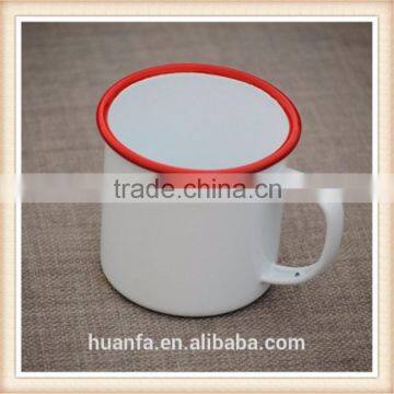Promotional Gift Items High Quality Personalized Private Label White Enamel Camping Mug Enamel Cup Enamelware Wholesale