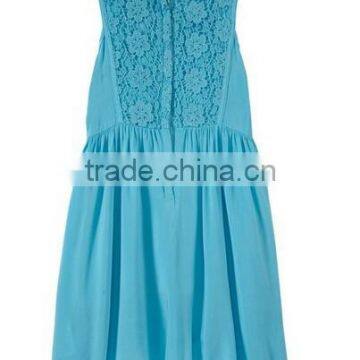 High Quality 100%cotton Patchwork Lace Party Dress Fashion Kids Party Kids Party Wear Girl Dress Ladies Dresses photo-2