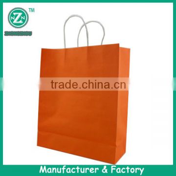 Customize squre bottom orange color stand up paper bag