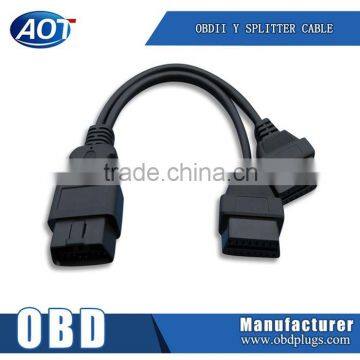 16 Pin OBDII 1pcs Male to 2pcs Female Splitter Cable