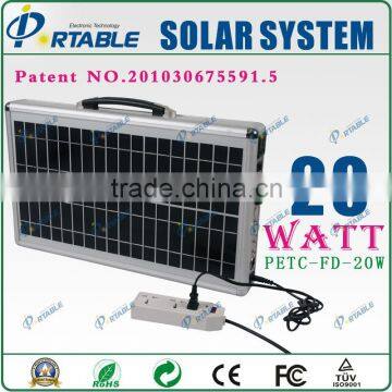 20W Portable Solar System, high efficiency solar panel battery in