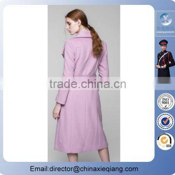 2016 Fashion Woolen Belted Trench Coat