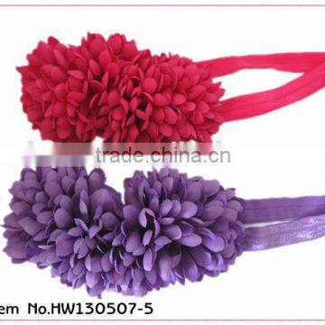 Elastic flower headband,baby flower headband,red/purple hair band