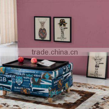 China suppier fabric square ottoman stool