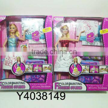 DIY fashion doll for sale,paiting doll,colourful doll with EN71/7P Y4038149
