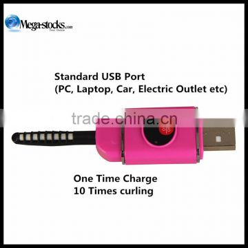 Electric Heated Eyelash Curler Natural curl Pink Red Green White abs ceramic rechargable eyelash curler