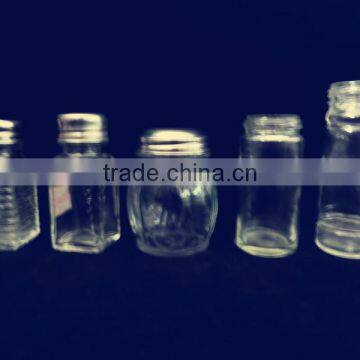 100ml clear glass saucer empty bottle with shaker