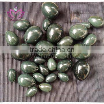 Yoni Jade Eggs, L/M/S 3 Sizes, Sideway Drilled, Made of Natural & Genuine Nephrite photo-3