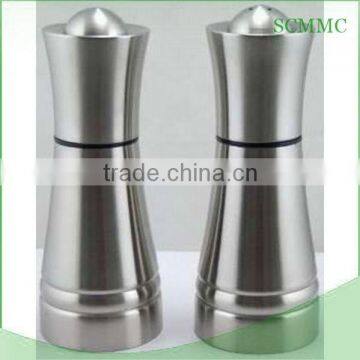 Stainless Steel Pepper Mill & Salt Shaker