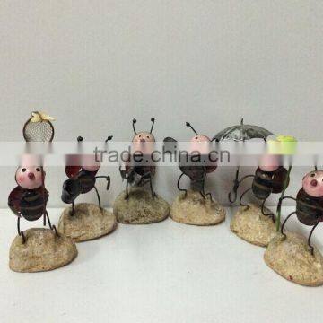 2015 Newest Design Labybug Garden Stakes Metal Ladybug Garden Decoration Garden Stakes Working Ladybug With Flower photo-2