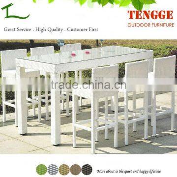 YH-8198 Outdoor Bar Table and Chair UV Resistant Outdoor White Wicker Bar Chair photo-2