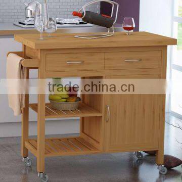 natural finish E1 MDF with wine rack kitchen trolley prices