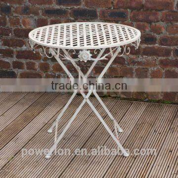 Wrought iron patio table antique cream great garden furniture