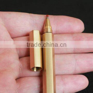Novel Design Brass Copper Material Signature Pen, Creative Gift Hexagonal Metal Pen photo-6