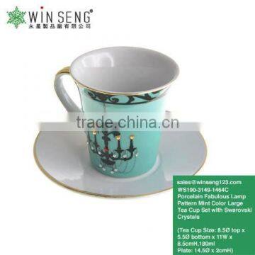 China Supplier Porcelain Simple And Modern Style White Mug And Saucer 2sets WS190-3149-1464C 2/s