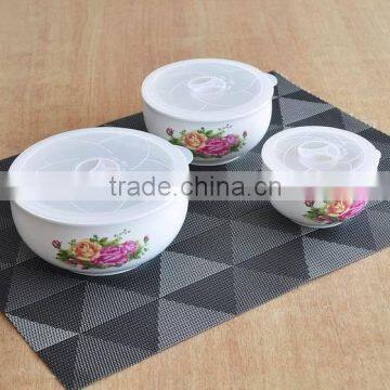 3pcs Microwave Bowl Set with Lid