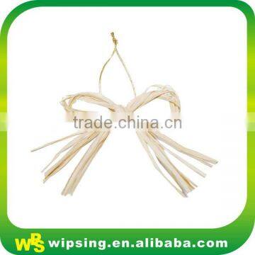 Handmade Natural Raffia Bow With Elastic Loop