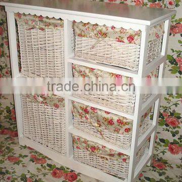 wholesale rattan wicker furniture with wicker basket drawer