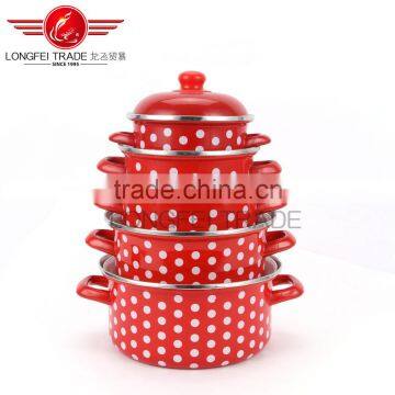 3pcs enamel cookware casseroles set with customize decal cast iron enamel casserole