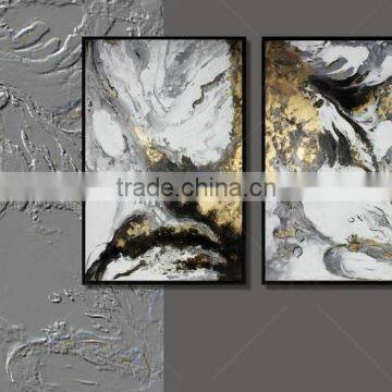 New Designed Oil Painting on Canvas With Golden Foil for Wall Art photo-3