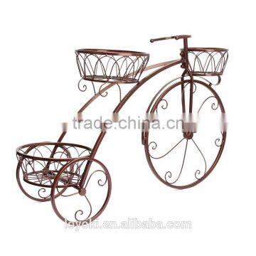 Garden Cart Vintage Parisian Style Tricycle 3 Tier Metal Planter Display Stand / Flower Pot Holder Iron Flower Pot Stand photo-2