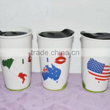 new arrivel 11oz ceramics cup with cover for promotional