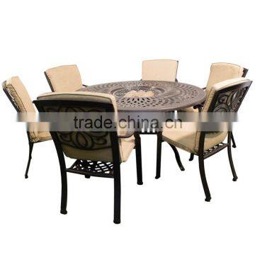 Elegant Style Durable Dark Gold Cast Aluminum Garden Dining Set