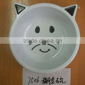 Meneed melamine plastic personalized cat shaped ceramic cat bowl