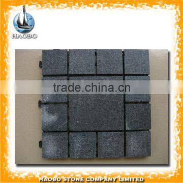 G654 black granite flamed cube paving stone Supplier