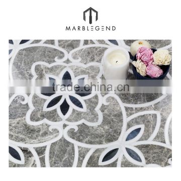 modern stylish marble waterjet pattern mosaic medallion design