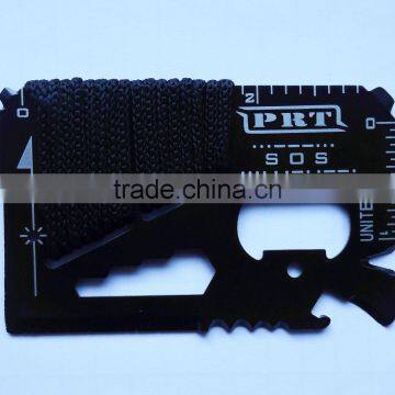 Useful 14 in 1 Multi function Survival Tools Card with rope