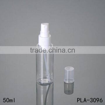  china hot products flat shoulder 50ml pet spray water bottle cosmetic toner perfume plastic spray bottle